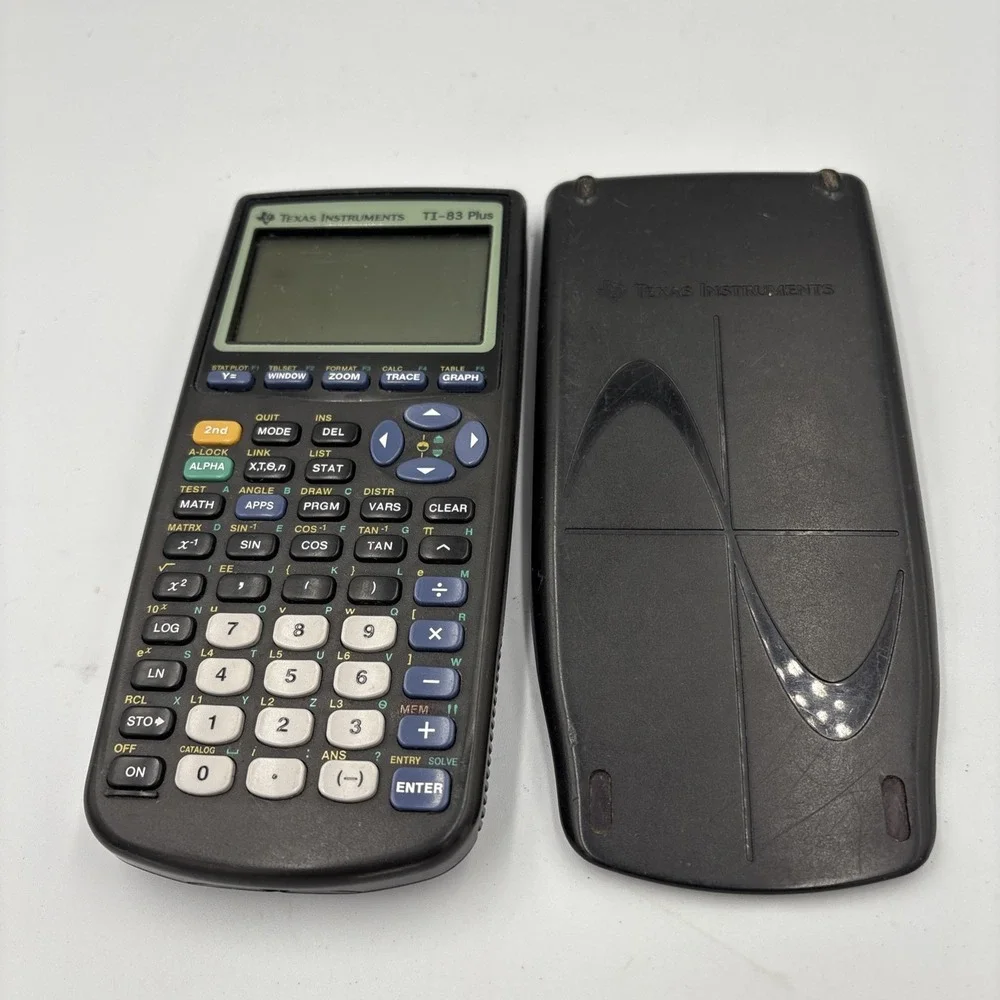 TI-83 Plus Graphing Calculator With Cover Texas Instruments Black TESTED WORKING